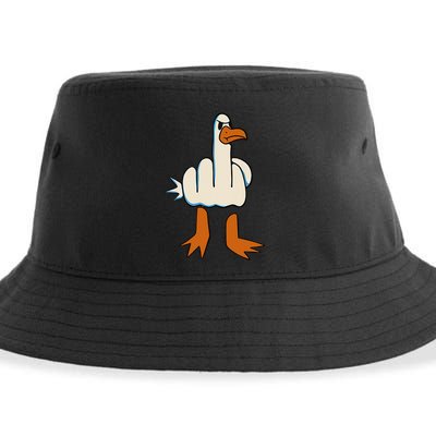 I DonT Give A Duck Middle Finger Funny Offensive Rude Sustainable Bucket Hat