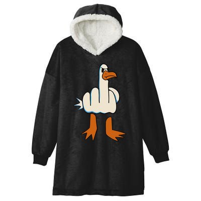 I DonT Give A Duck Middle Finger Funny Offensive Rude Hooded Wearable Blanket