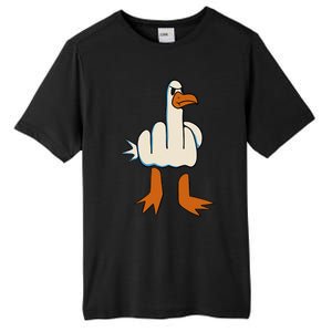 I DonT Give A Duck Middle Finger Funny Offensive Rude Tall Fusion ChromaSoft Performance T-Shirt