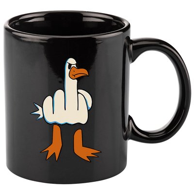 I DonT Give A Duck Middle Finger Funny Offensive Rude 11oz C Handle Ceramic Mug