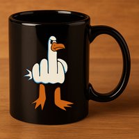 I DonT Give A Duck Middle Finger Funny Offensive Rude 11oz C Handle Ceramic Mug