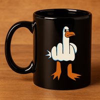 I DonT Give A Duck Middle Finger Funny Offensive Rude 11oz C Handle Ceramic Mug
