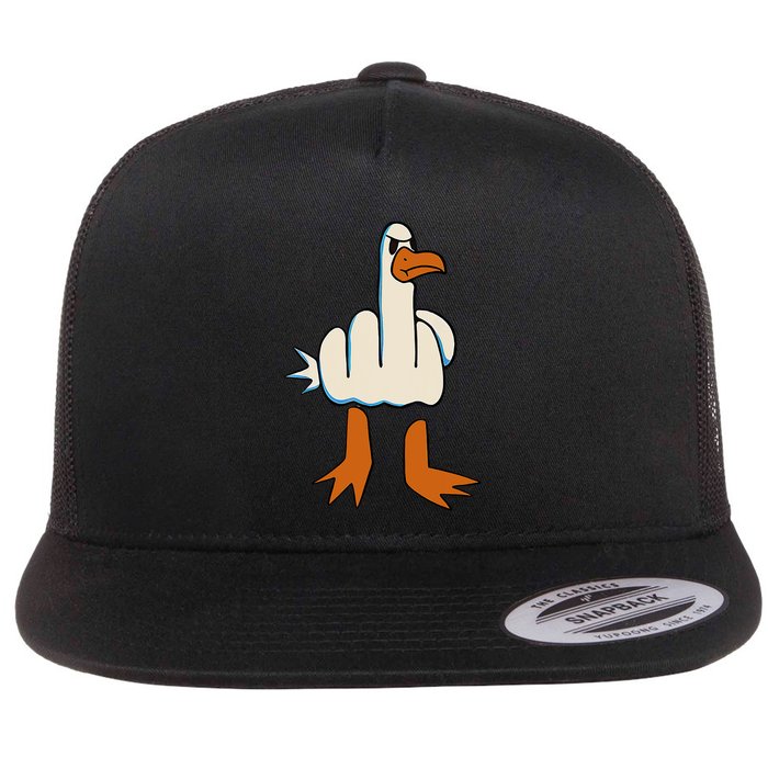 I DonT Give A Duck Middle Finger Funny Offensive Rude Flatbill Hat