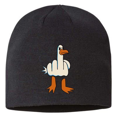I DonT Give A Duck Middle Finger Funny Offensive Rude Sustainable Beanie