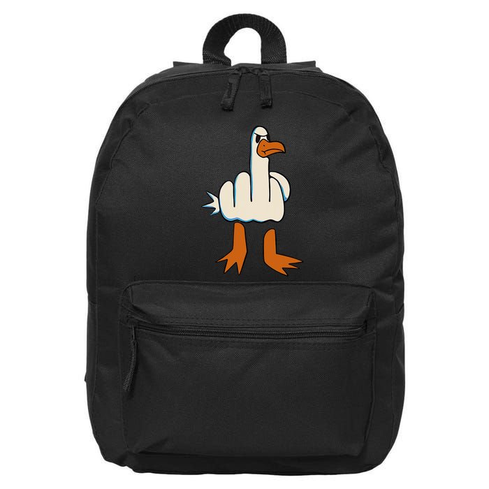 I DonT Give A Duck Middle Finger Funny Offensive Rude 16 in Basic Backpack