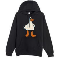 I DonT Give A Duck Middle Finger Funny Offensive Rude Premium Pullover Hoodie