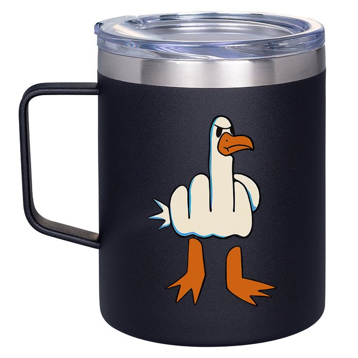 I DonT Give A Duck Middle Finger Funny Offensive Rude 12oz Stainless Steel Coffee Mug