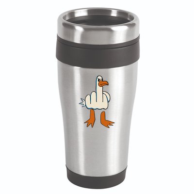 I DonT Give A Duck Middle Finger Funny Offensive Rude 16oz Travel Tumbler