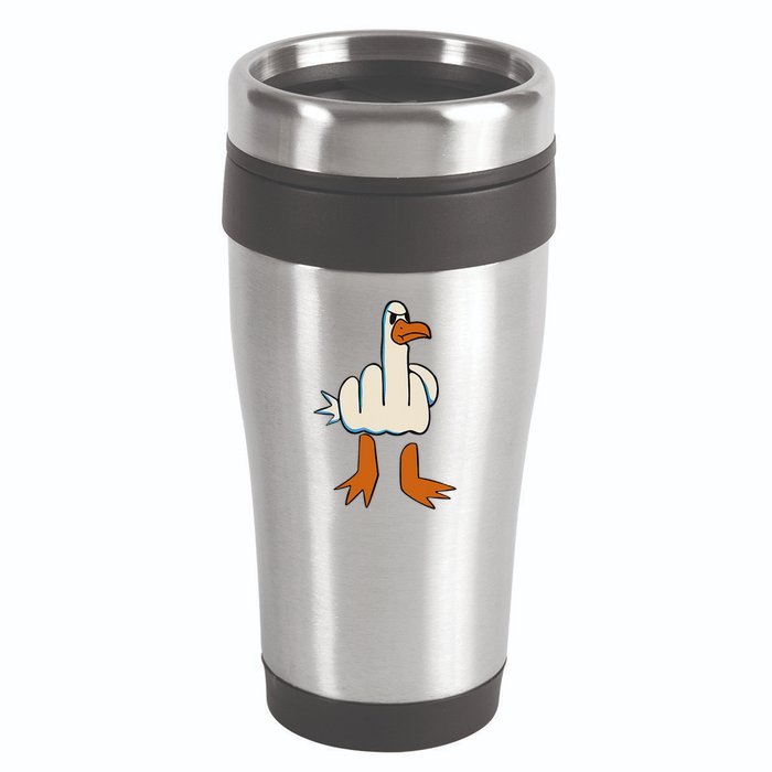 I DonT Give A Duck Middle Finger Funny Offensive Rude 16oz Travel Tumbler