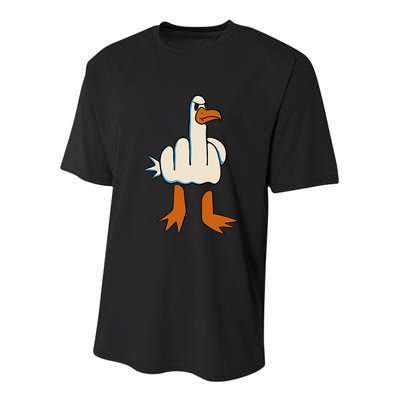 I DonT Give A Duck Middle Finger Funny Offensive Rude Youth Performance Sprint T-Shirt