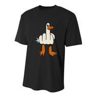 I DonT Give A Duck Middle Finger Funny Offensive Rude Youth Performance Sprint T-Shirt