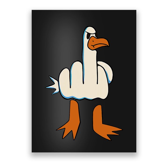 I DonT Give A Duck Middle Finger Funny Offensive Rude Poster