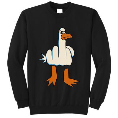 I DonT Give A Duck Middle Finger Funny Offensive Rude Tall Sweatshirt