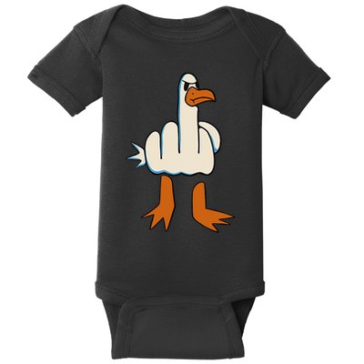 I DonT Give A Duck Middle Finger Funny Offensive Rude Baby Bodysuit