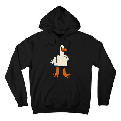 I DonT Give A Duck Middle Finger Funny Offensive Rude Tall Hoodie