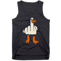 I DonT Give A Duck Middle Finger Funny Offensive Rude Tank Top