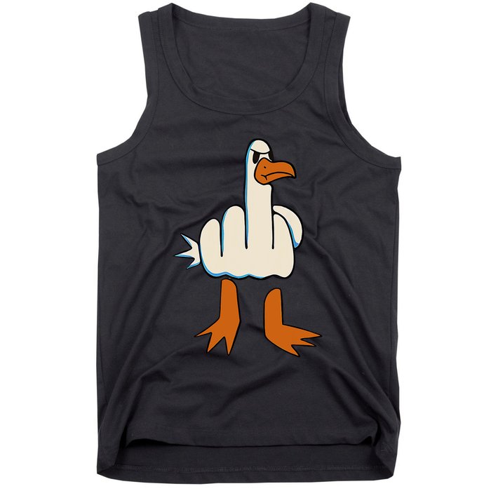 I DonT Give A Duck Middle Finger Funny Offensive Rude Tank Top