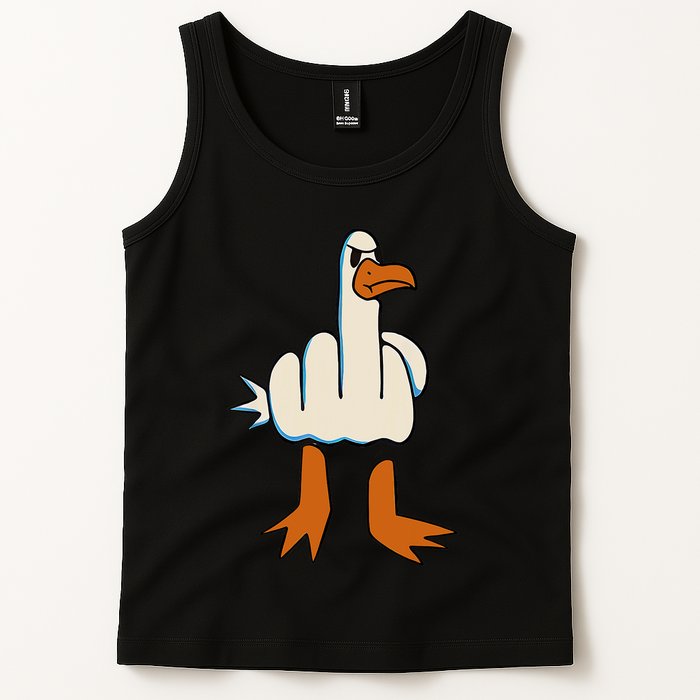 I DonT Give A Duck Middle Finger Funny Offensive Rude Tank Top