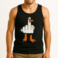 I DonT Give A Duck Middle Finger Funny Offensive Rude Tank Top