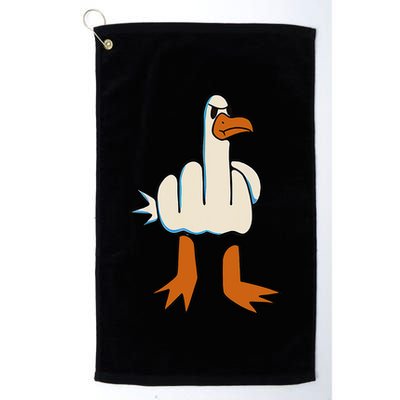 I DonT Give A Duck Middle Finger Funny Offensive Rude Golf Towel
