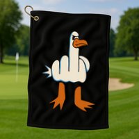 I DonT Give A Duck Middle Finger Funny Offensive Rude Golf Towel