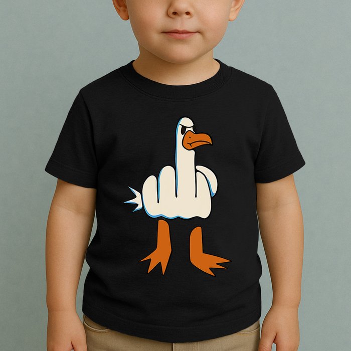 I DonT Give A Duck Middle Finger Funny Offensive Rude Toddler T-Shirt