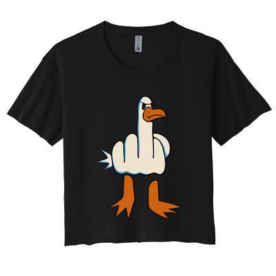 I DonT Give A Duck Middle Finger Funny Offensive Rude Crop Top