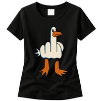 I DonT Give A Duck Middle Finger Funny Offensive Rude Womens T-Shirt