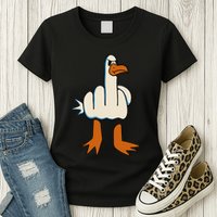 I DonT Give A Duck Middle Finger Funny Offensive Rude Womens T-Shirt