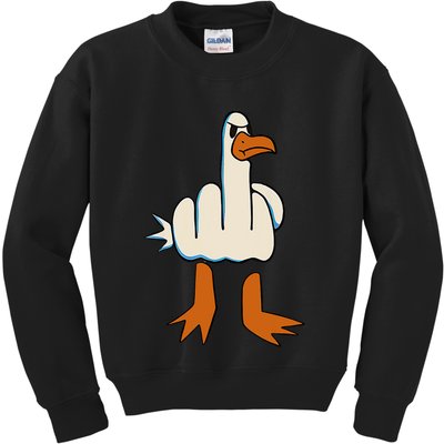 I DonT Give A Duck Middle Finger Funny Offensive Rude Kids Sweatshirt
