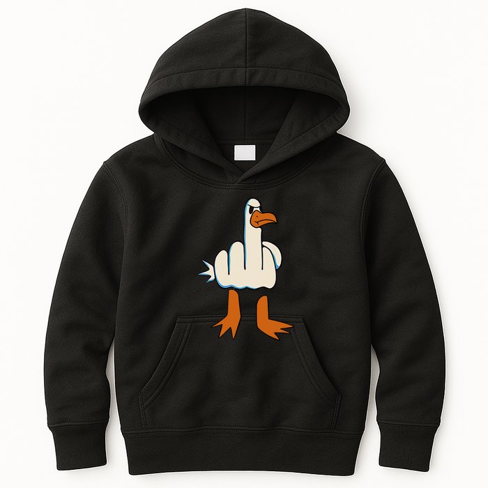 I DonT Give A Duck Middle Finger Funny Offensive Rude Kids Hoodie