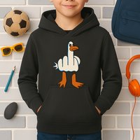 I DonT Give A Duck Middle Finger Funny Offensive Rude Kids Hoodie