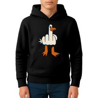 I DonT Give A Duck Middle Finger Funny Offensive Rude Kids Hoodie