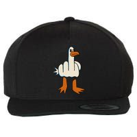 I DonT Give A Duck Middle Finger Funny Offensive Rude Wool Snapback Cap