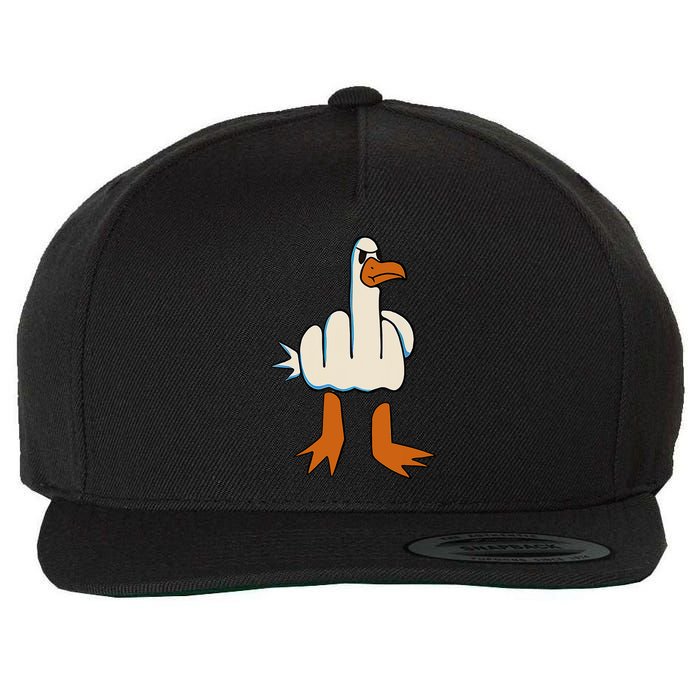 I DonT Give A Duck Middle Finger Funny Offensive Rude Wool Snapback Cap