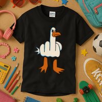 I DonT Give A Duck Middle Finger Funny Offensive Rude Kids T-Shirt