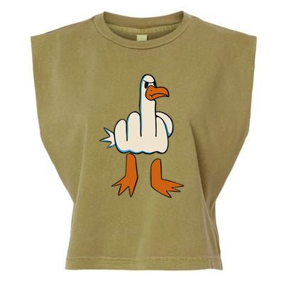 I DonT Give A Duck Middle Finger Funny Offensive Rude Garment-Dyed Women's Muscle Tee