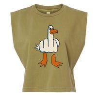 I DonT Give A Duck Middle Finger Funny Offensive Rude Garment-Dyed Women's Muscle Tee