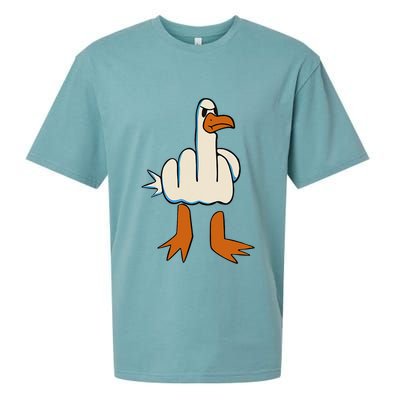 I DonT Give A Duck Middle Finger Funny Offensive Rude Sueded Cloud Jersey T-Shirt