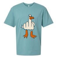 I DonT Give A Duck Middle Finger Funny Offensive Rude Sueded Cloud Jersey T-Shirt