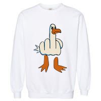I DonT Give A Duck Middle Finger Funny Offensive Rude Garment-Dyed Sweatshirt