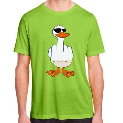 I DonT Give A Duck Funny Middle Finger Offensive Rude Duck Adult ChromaSoft Performance T-Shirt