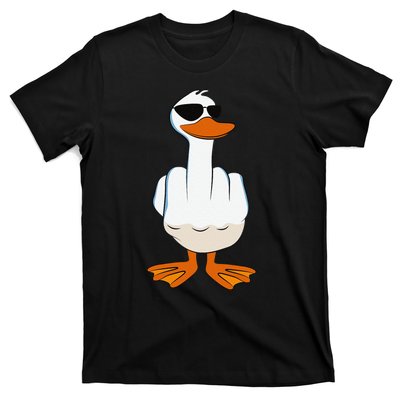 I DonT Give A Duck Funny Middle Finger Offensive Rude Duck T-Shirt