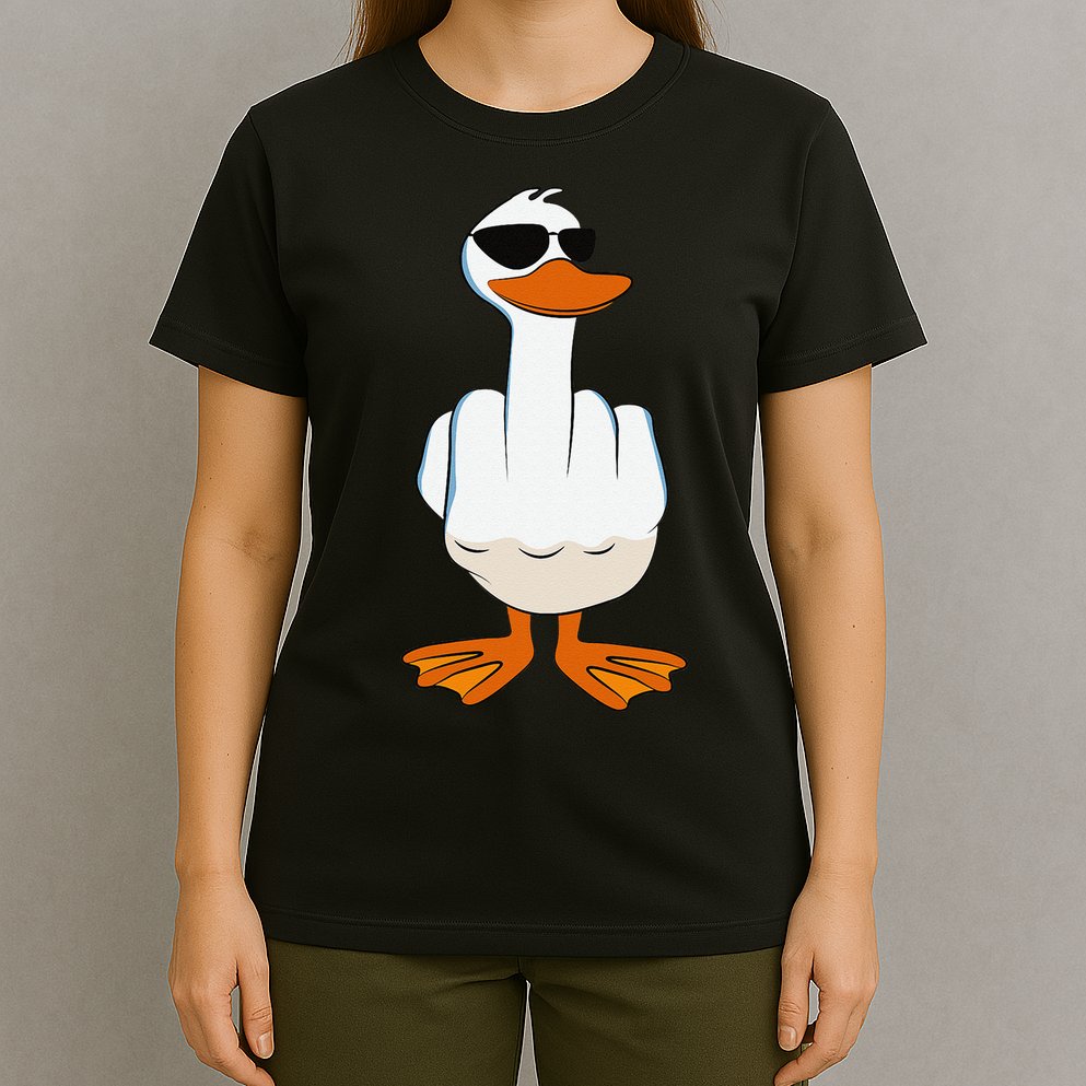 I DonT Give A Duck Funny Middle Finger Offensive Rude Duck T-Shirt