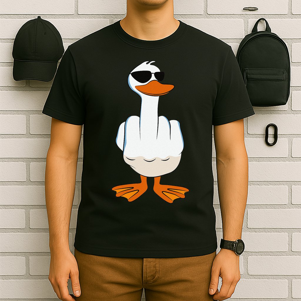 I DonT Give A Duck Funny Middle Finger Offensive Rude Duck T-Shirt