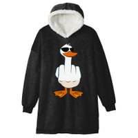 I DonT Give A Duck Funny Middle Finger Offensive Rude Duck Hooded Wearable Blanket