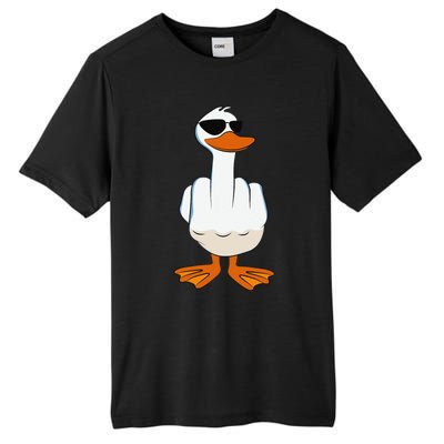 I DonT Give A Duck Funny Middle Finger Offensive Rude Duck Tall Fusion ChromaSoft Performance T-Shirt