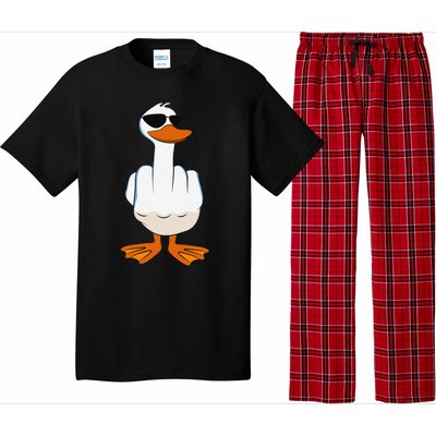 I DonT Give A Duck Funny Middle Finger Offensive Rude Duck Pajama Set