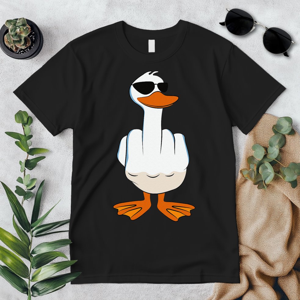 I DonT Give A Duck Funny Middle Finger Offensive Rude Duck Premium T-Shirt