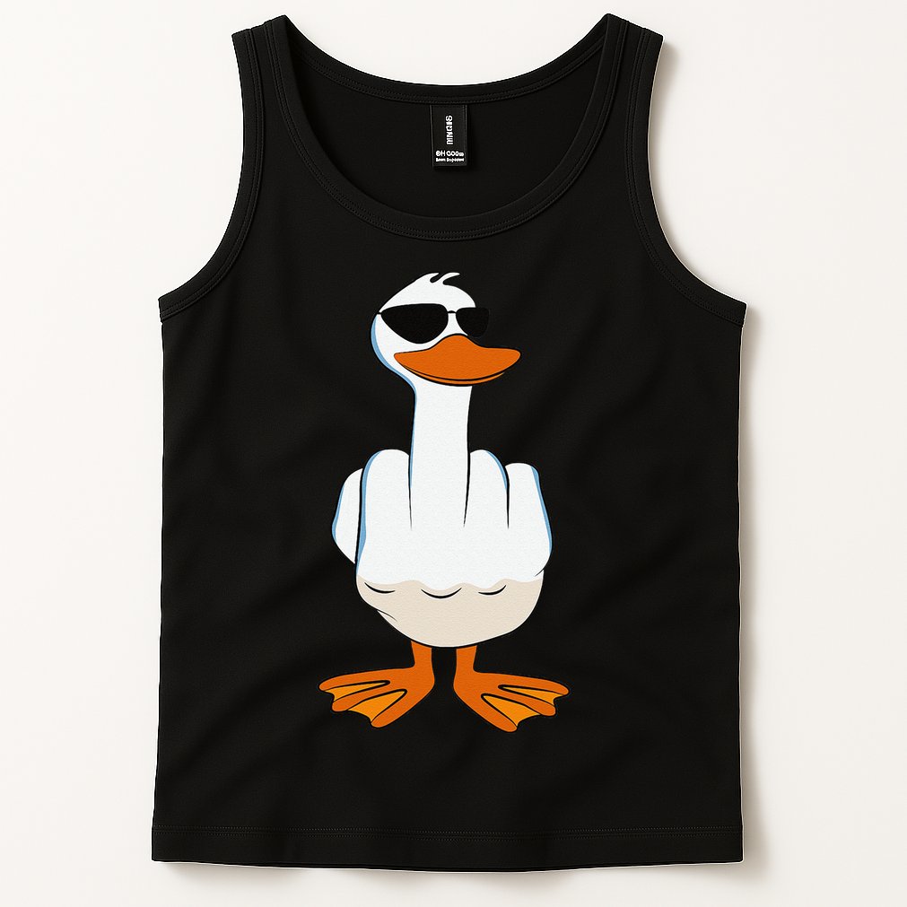 I DonT Give A Duck Funny Middle Finger Offensive Rude Duck Tank Top